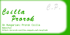 csilla prorok business card